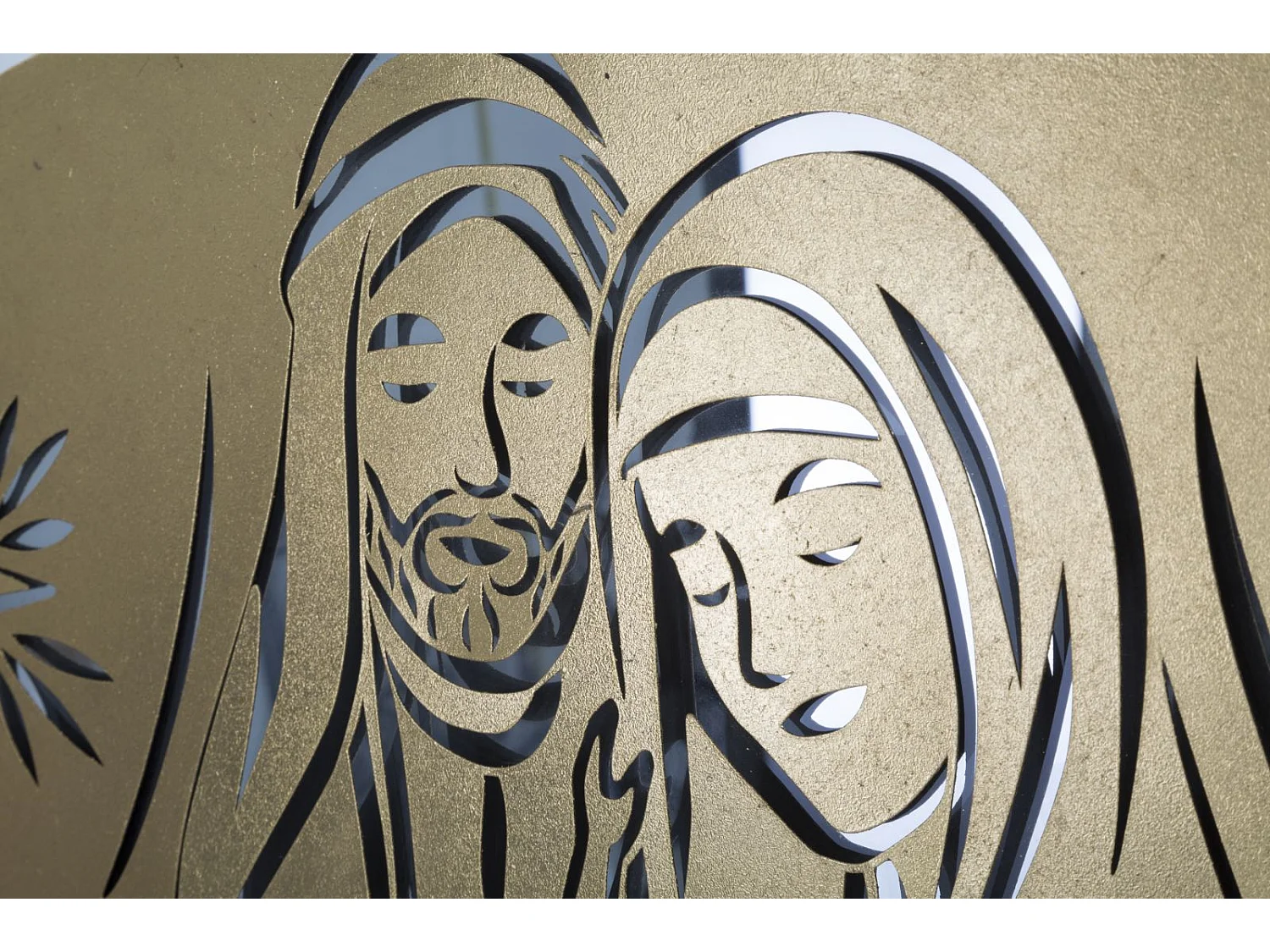 Décoration Murale Ovale en Métal "Nativity" 120cm Or