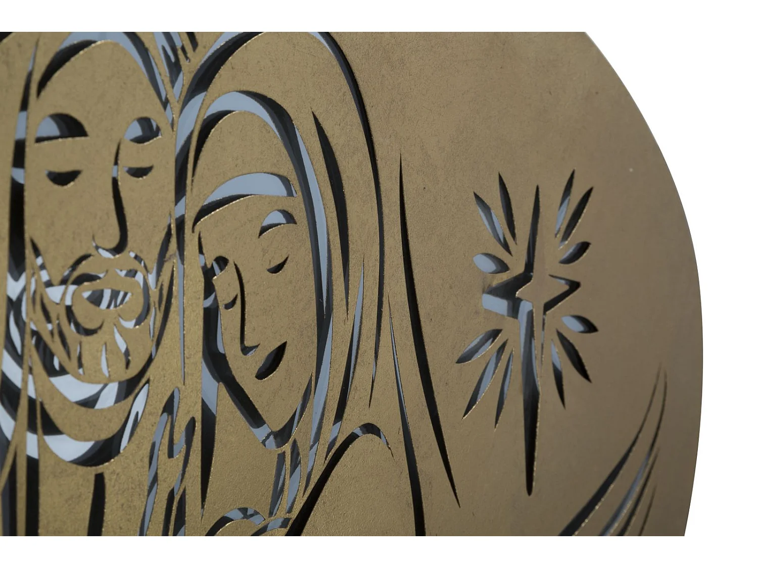 Décoration Murale Ovale en Métal "Nativity" 120cm Or