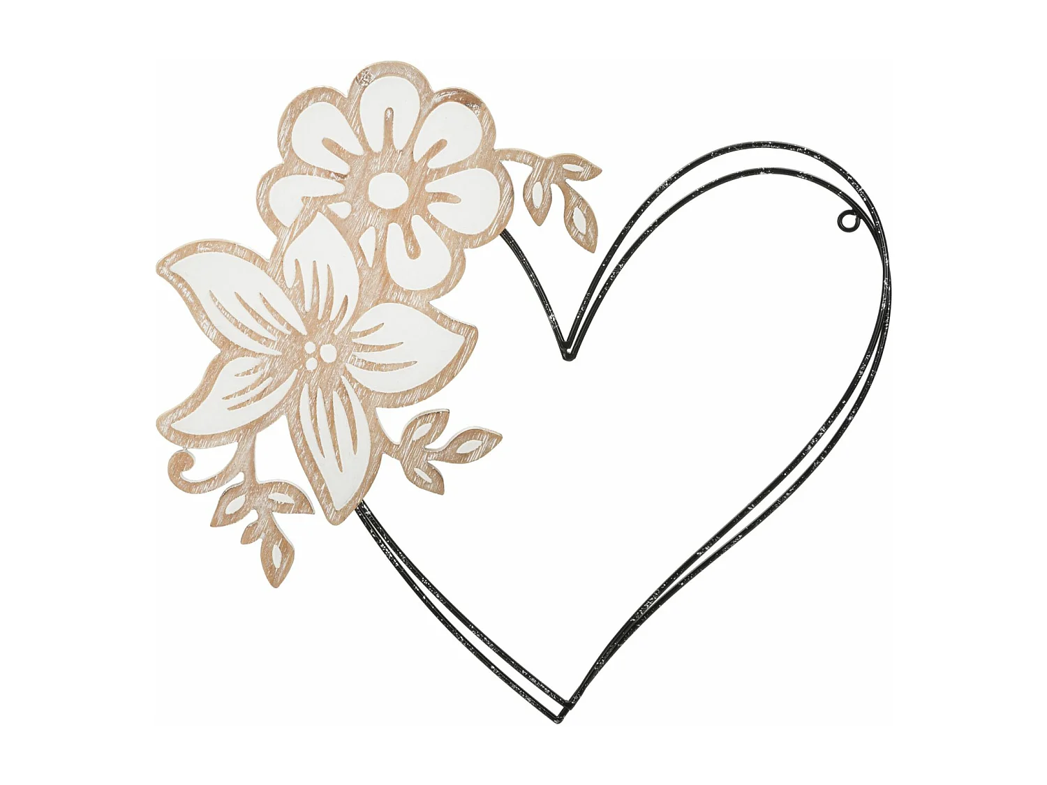 Cuore decorativa 3D in metallo e legno multicolore cm 50x2x45