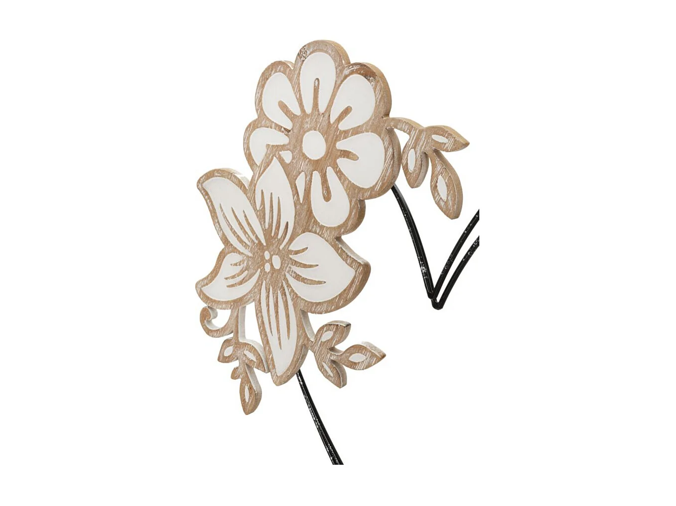 Décoration Murale en Métal "Cœur" 50cm Noir & Naturel