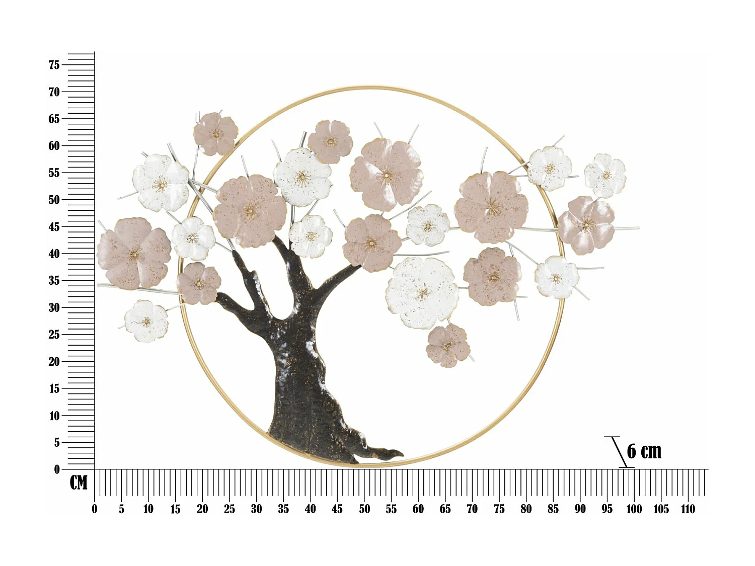 Pannello decorativo 3D in metallo multicolore cm 101x6x72