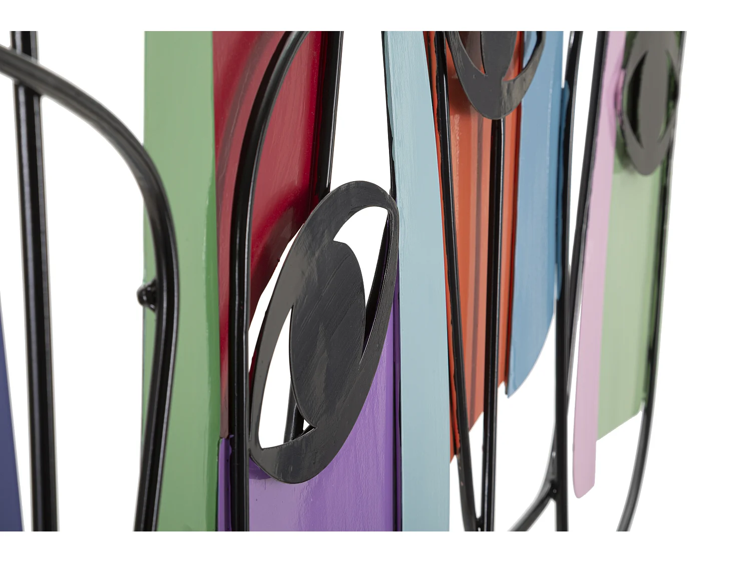 Pannello decorativo 3D in metallo multicolore volti cm 120x2x72