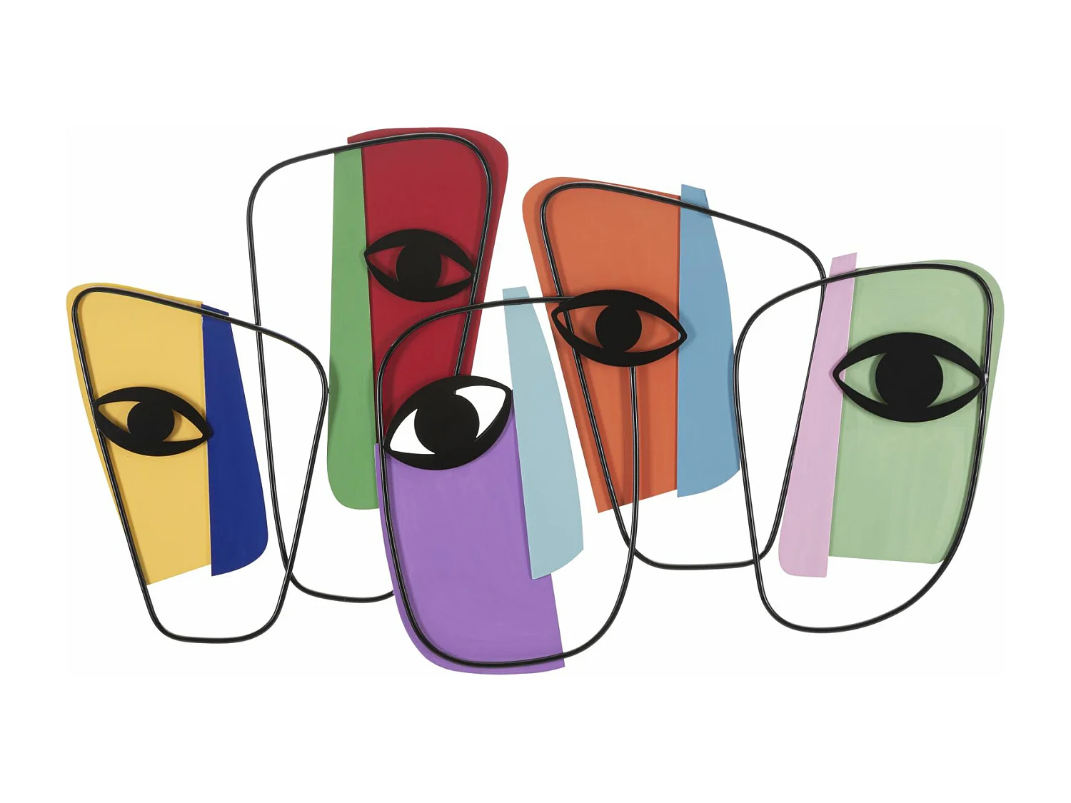 Décoration Murale en Métal "Yeux" 120cm Multicolore