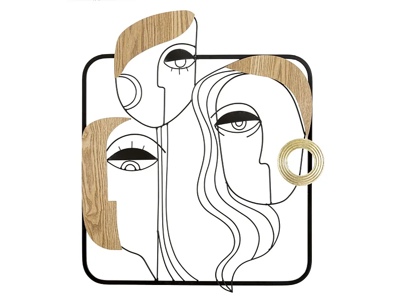 Décoration Murale Encadrée en Métal "Picassy" 63cm Noir