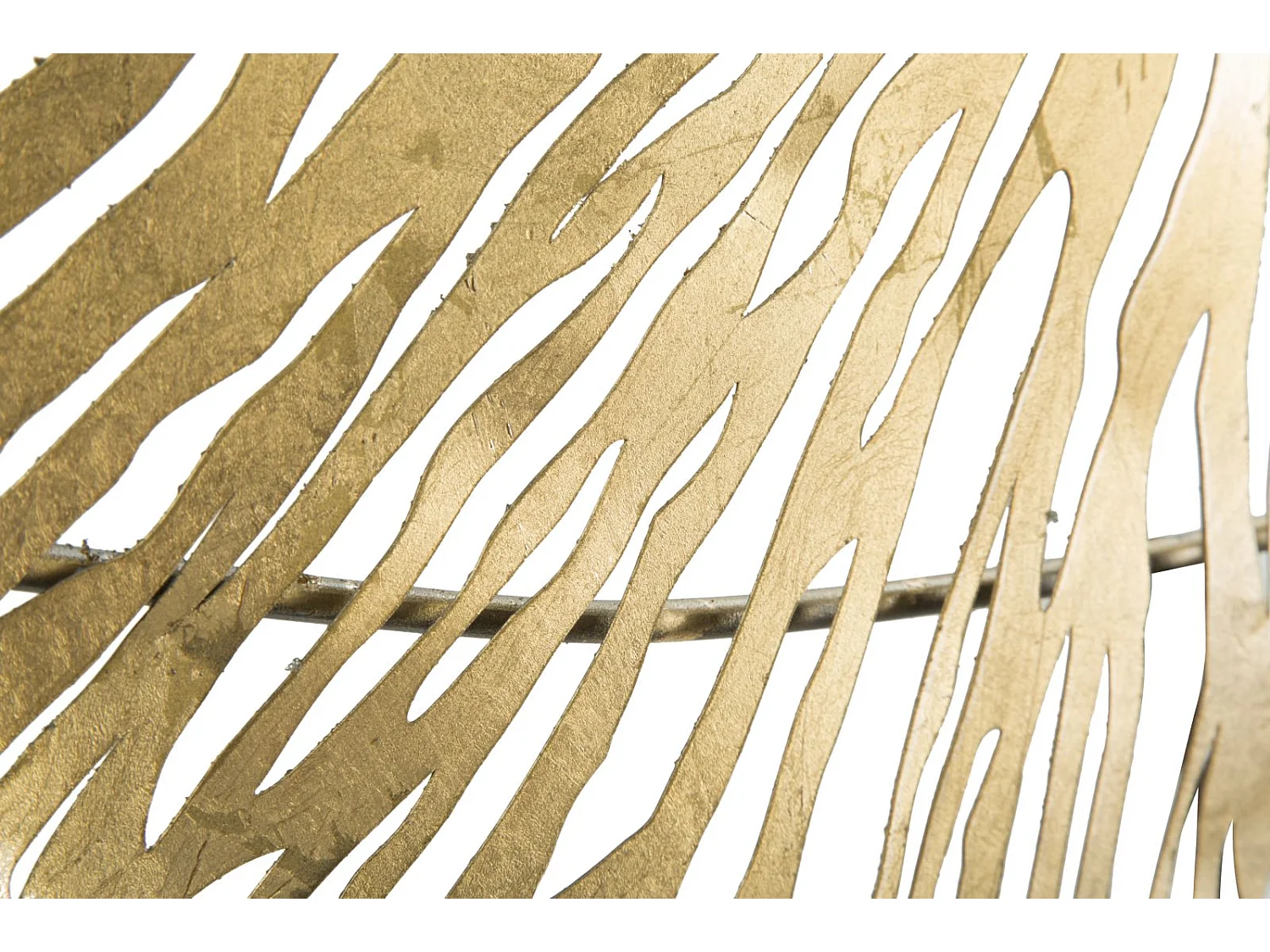 Pannello decorativo 3D in metallo dorato con foglie cm 115x5x64