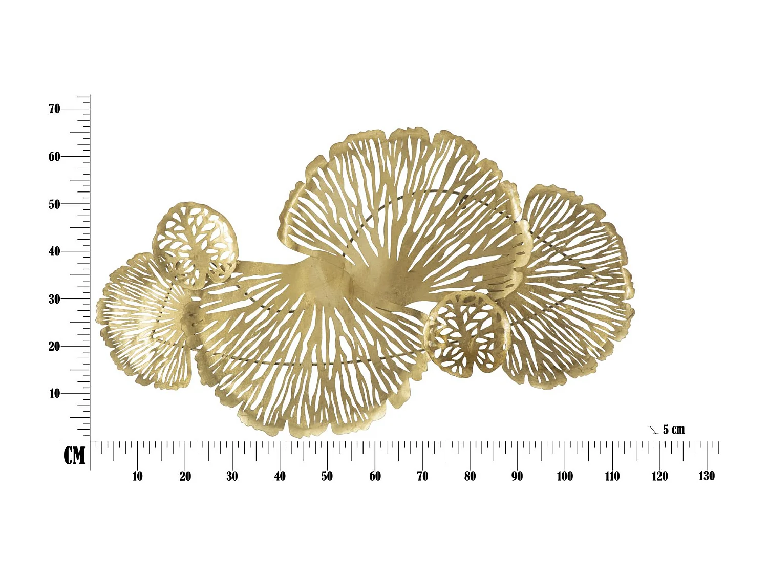 Décoration Murale Horizontale en Métal "Iris" 115cm Or