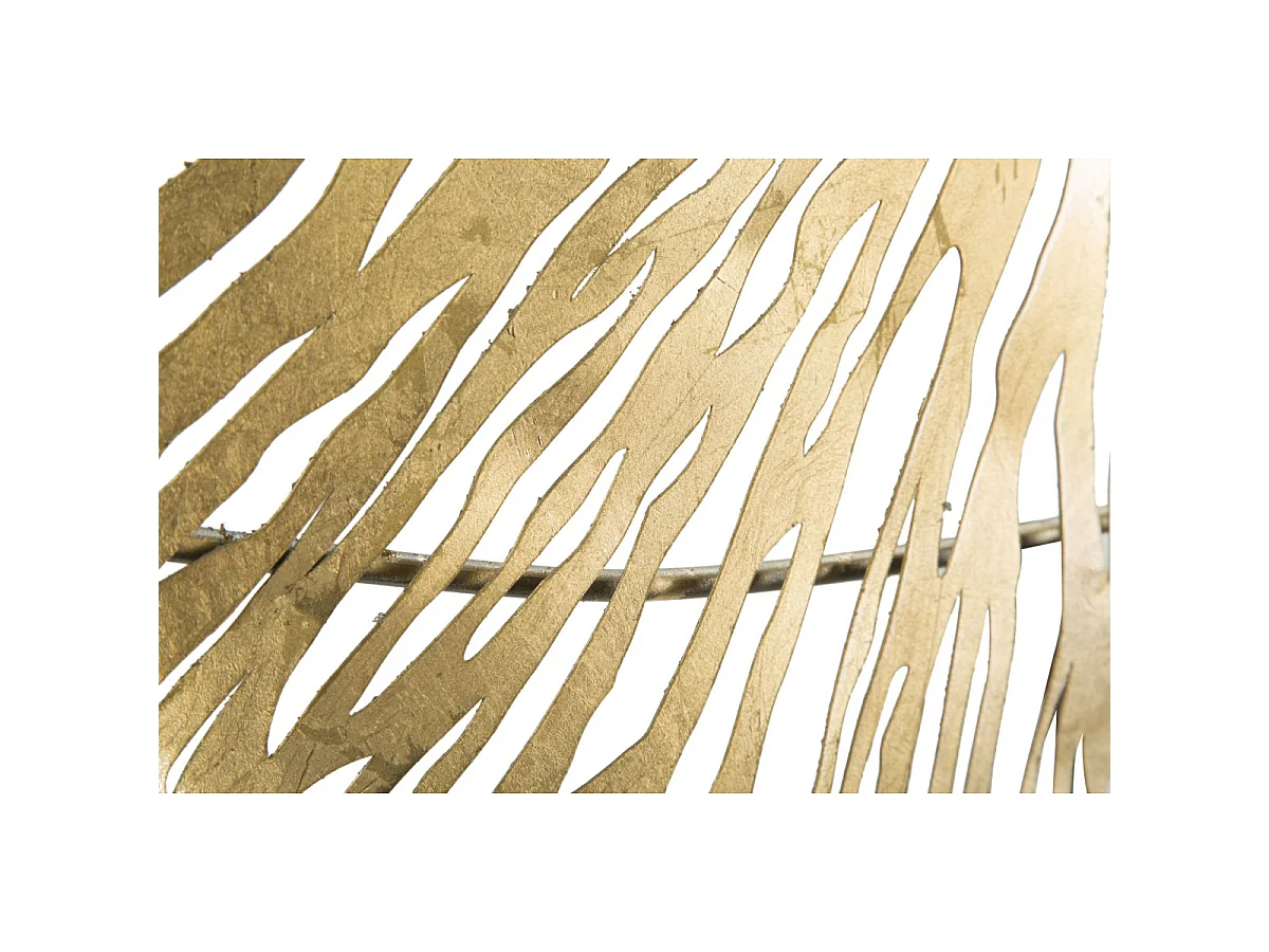 3D-Dekopaneel aus Metall goldfarben mit Blättern 115x5x64 cm