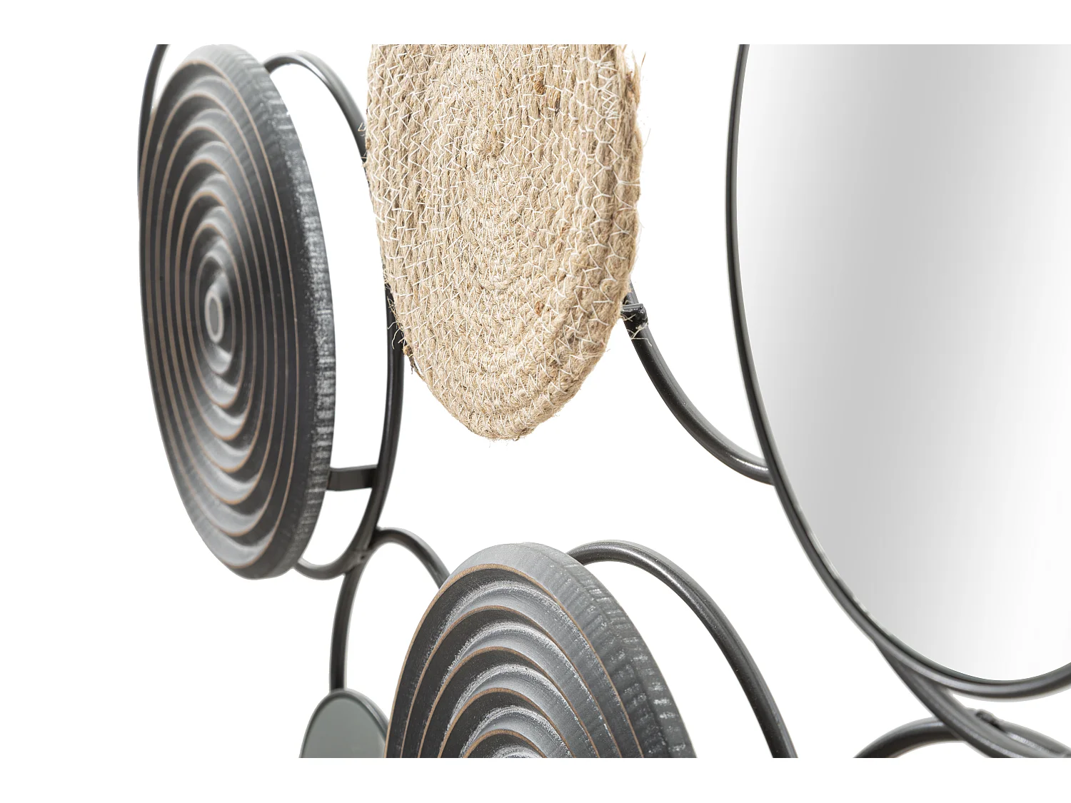 Décoration Murale 3 Miroirs "Triby" 106cm Noir & Marron