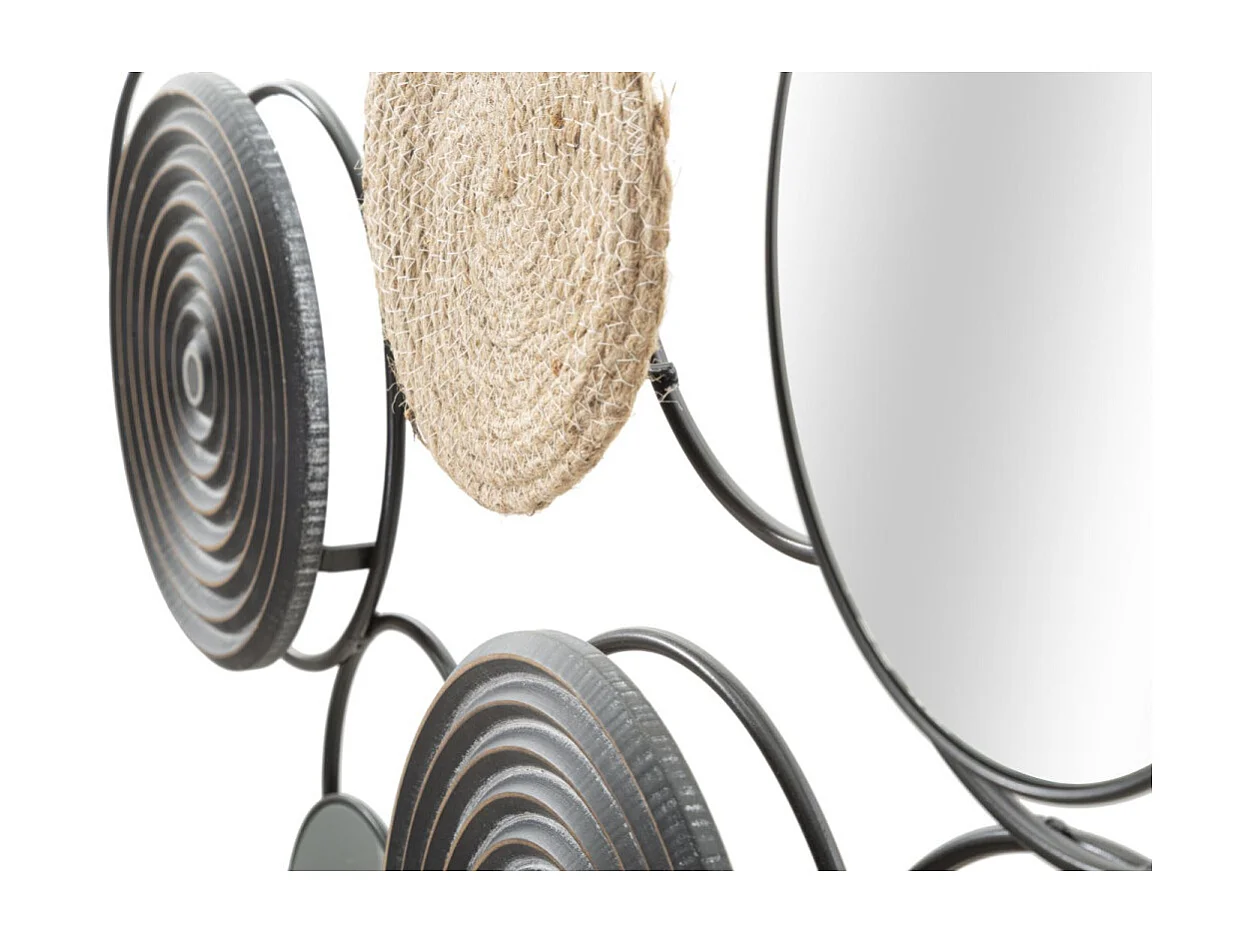 Décoration Murale 3 Miroirs "Triby" 106cm Noir & Marron