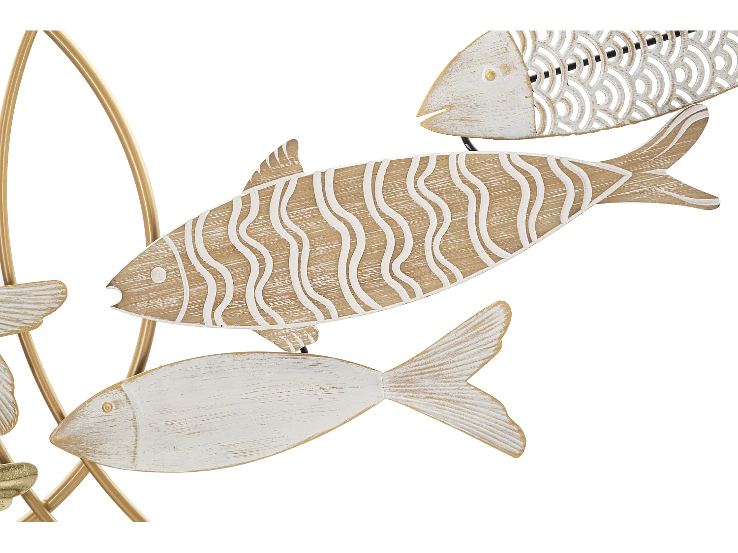 Décoration Murale en Métal "Fishy Move" 142cm Multicolore