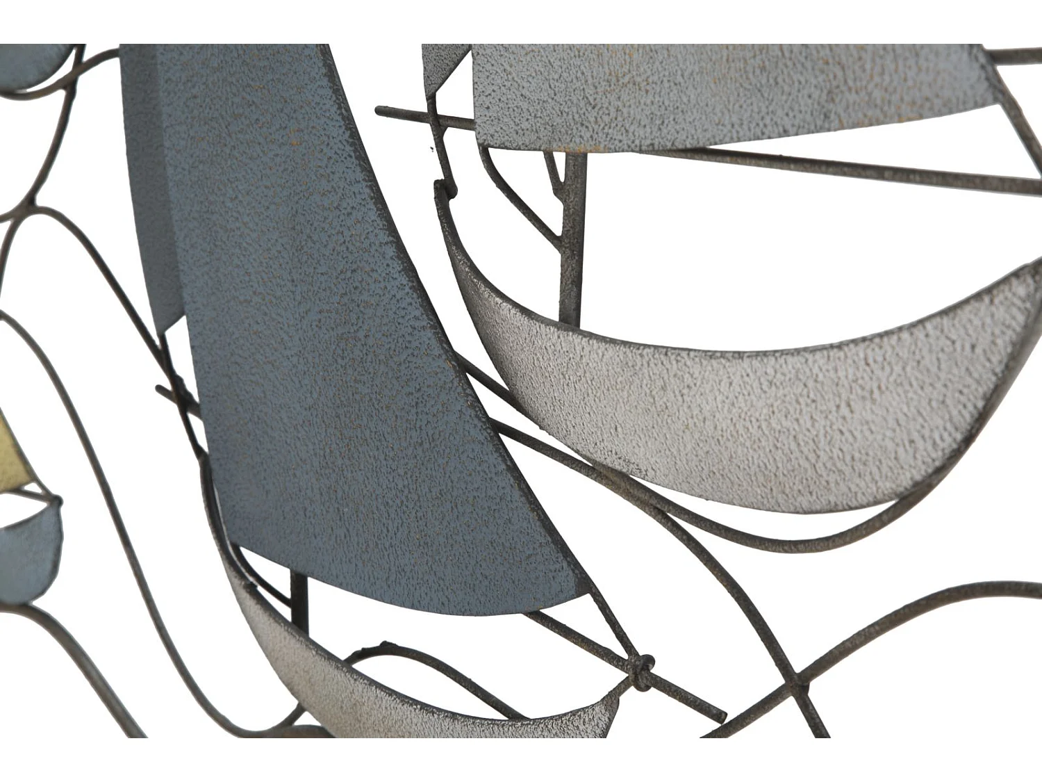 Déco Murale en Métal "Bateaux en Mer" 114cm Multicolore