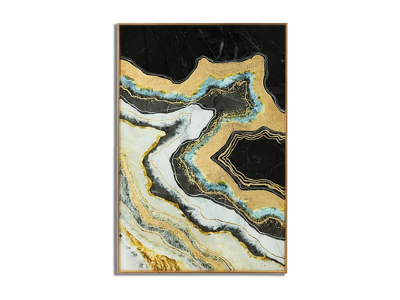 Pannello in vetro astratto con cornice multicolore cm 80x3,5x120