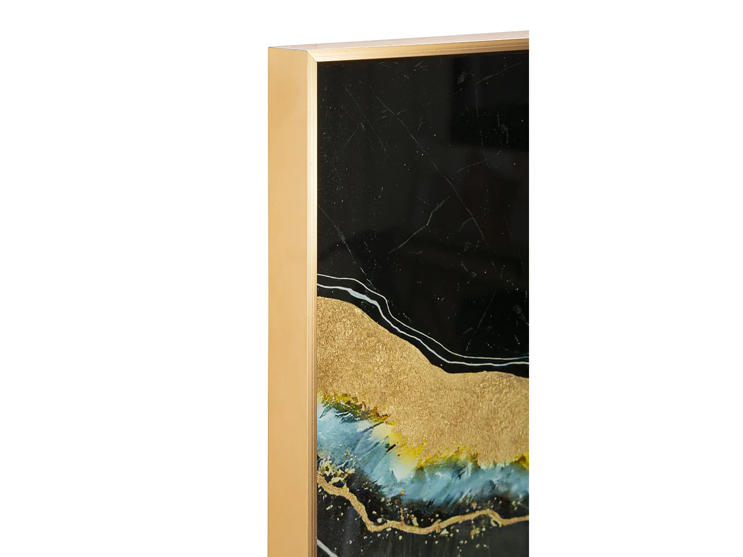 Pannello in vetro astratto con cornice multicolore cm 80x3,5x120