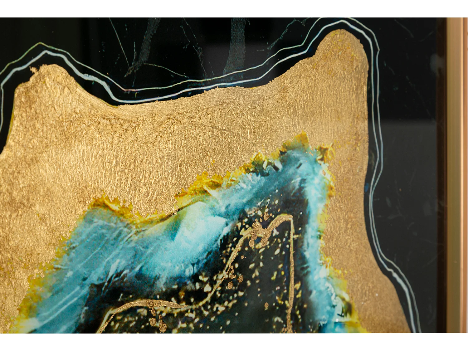 Panneau de verre abstrait avec cadre multicolore 80x3,5x120 cm