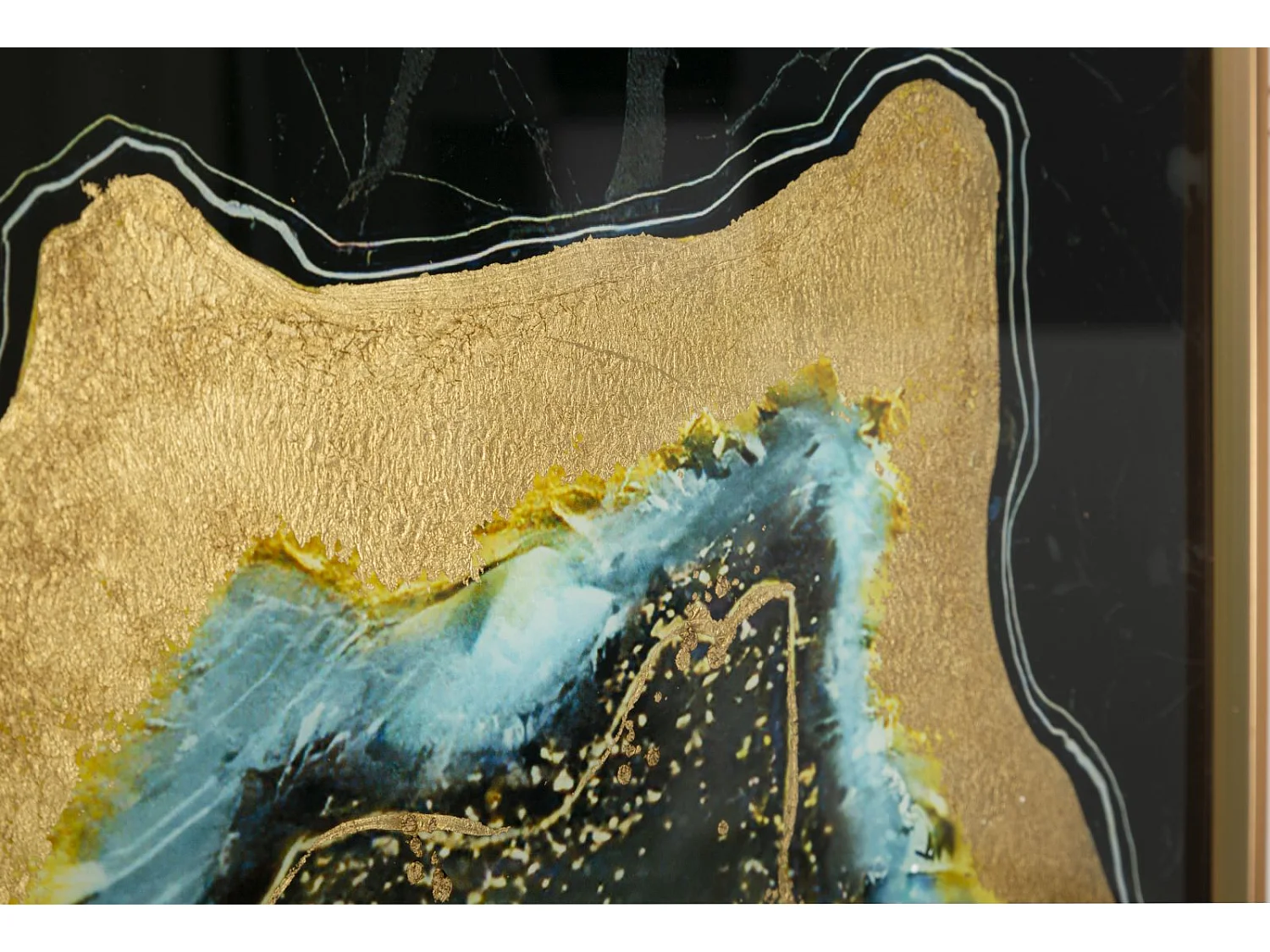 Panneau de verre abstrait avec cadre multicolore 80x3,5x120 cm