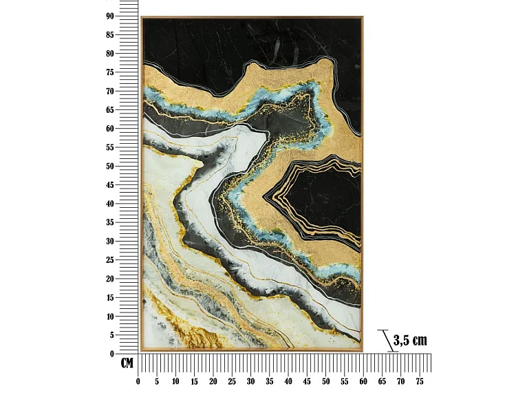 Panneau de verre abstrait avec cadre multicolore 80x3,5x120 cm