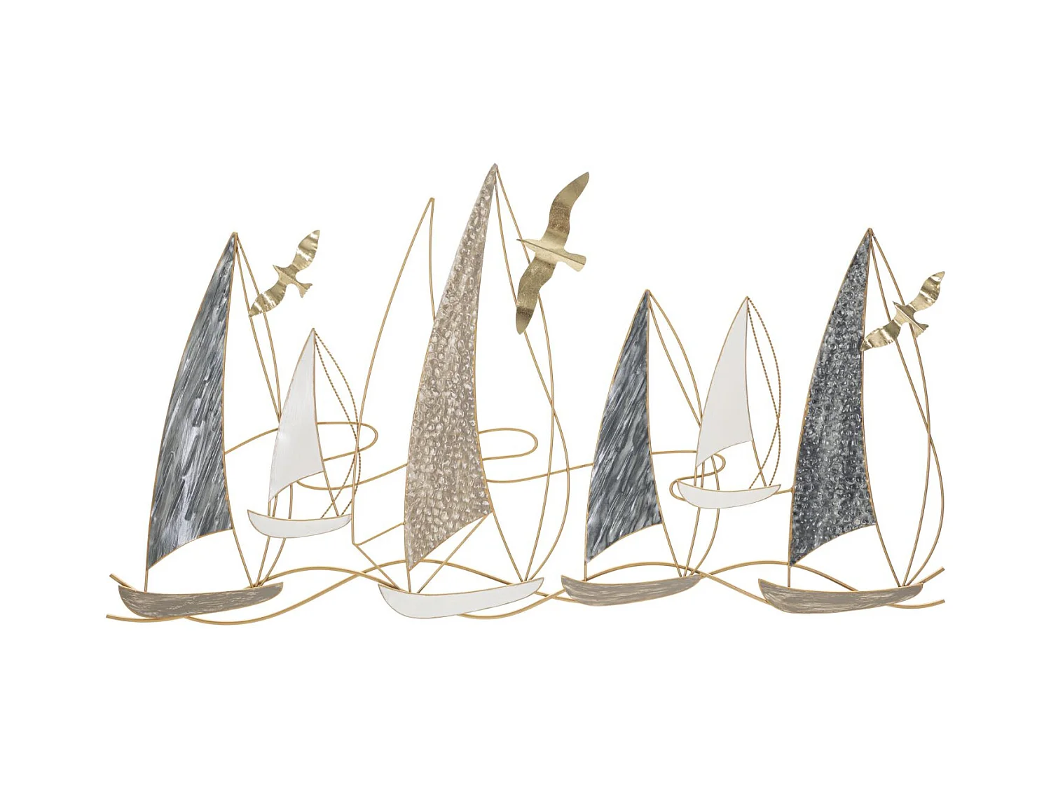 Panneau décoratif 3D en métal - panneau mural voile light - 123,8x5,1x69,9 cm