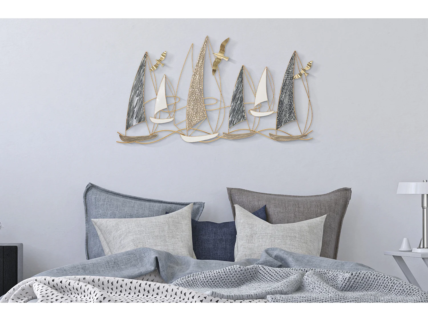 Décoration Murale en Métal "Boat Light" 123cm Multicolore