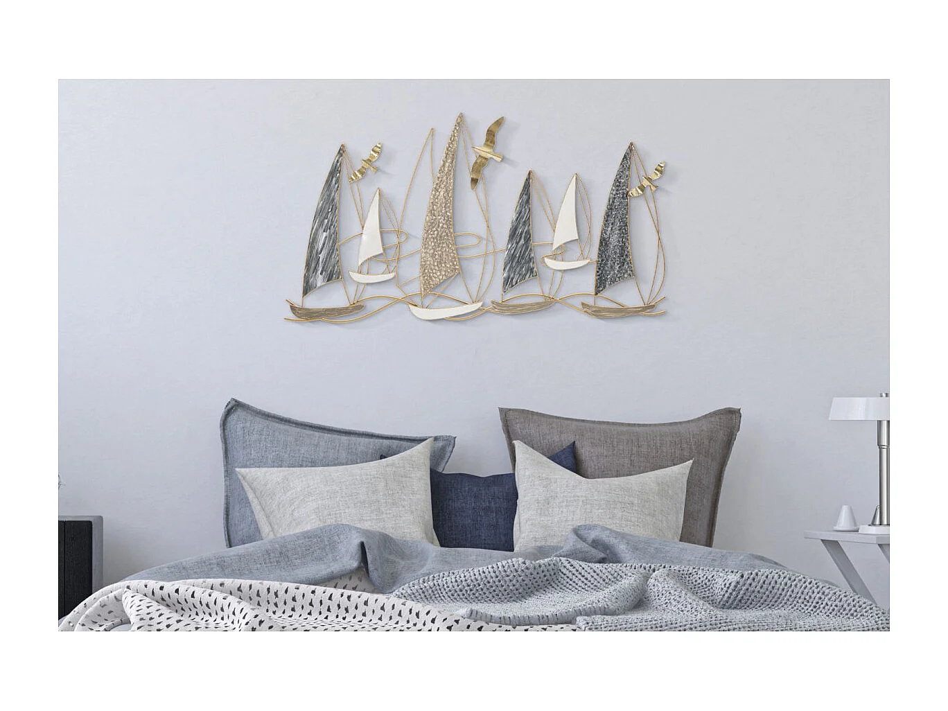 Décoration Murale en Métal "Boat Light" 123cm Multicolore