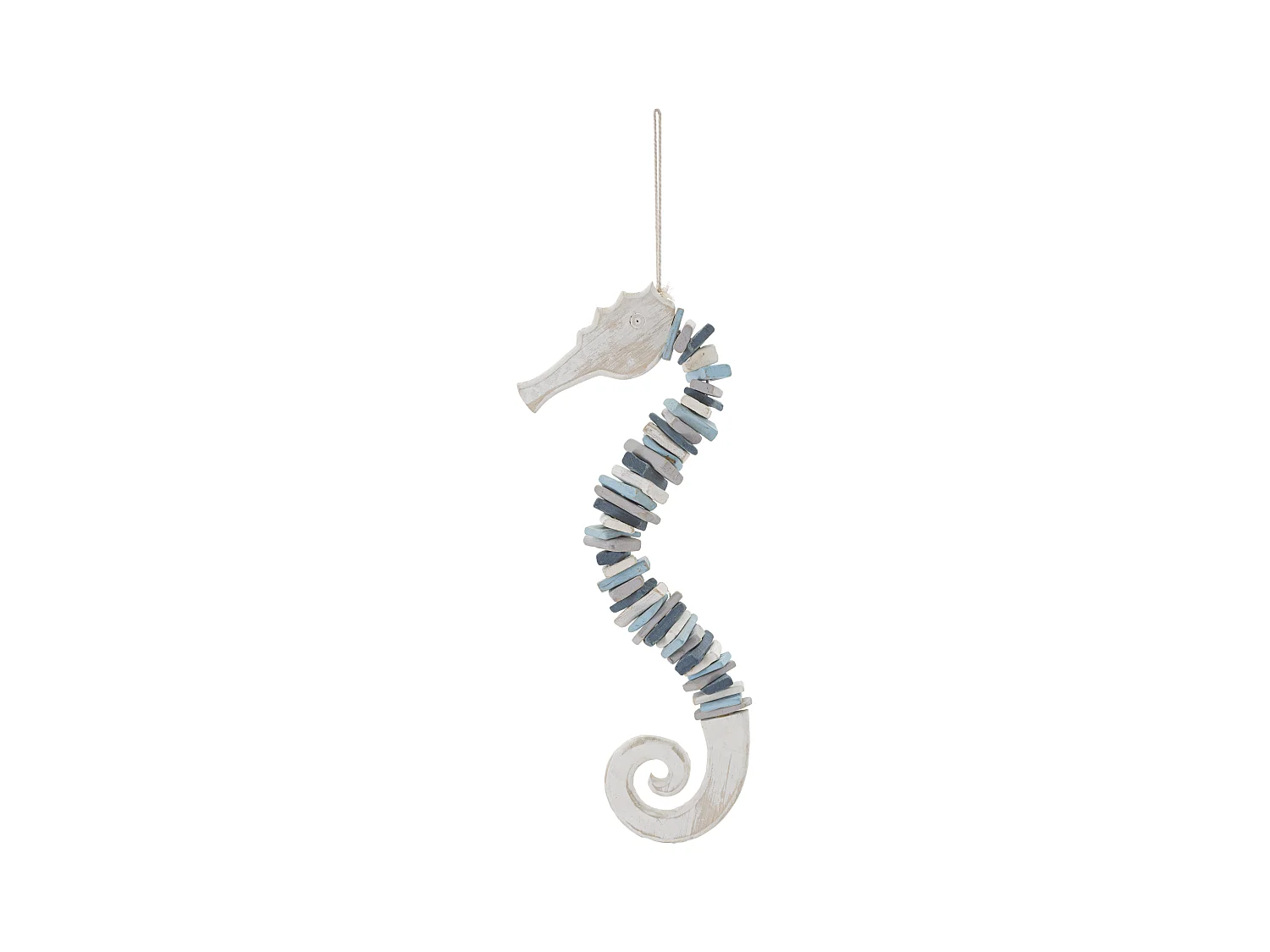 Sculpture murale cavalluccio Marino en Bois Coloré - 22x6x55 cm - Décoration Murale Moderne en Forme de Cheval de Mer