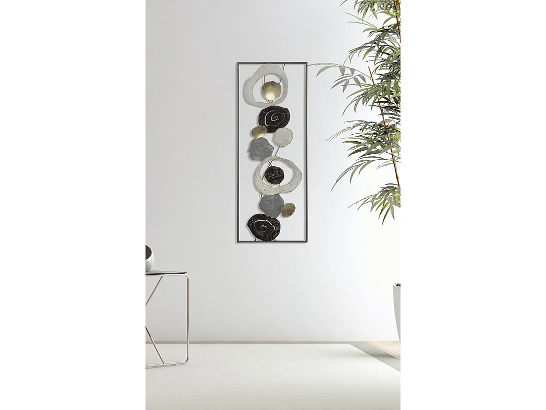 Pannello decorativo 3D in metallo multicolore cm 28,5x3x74