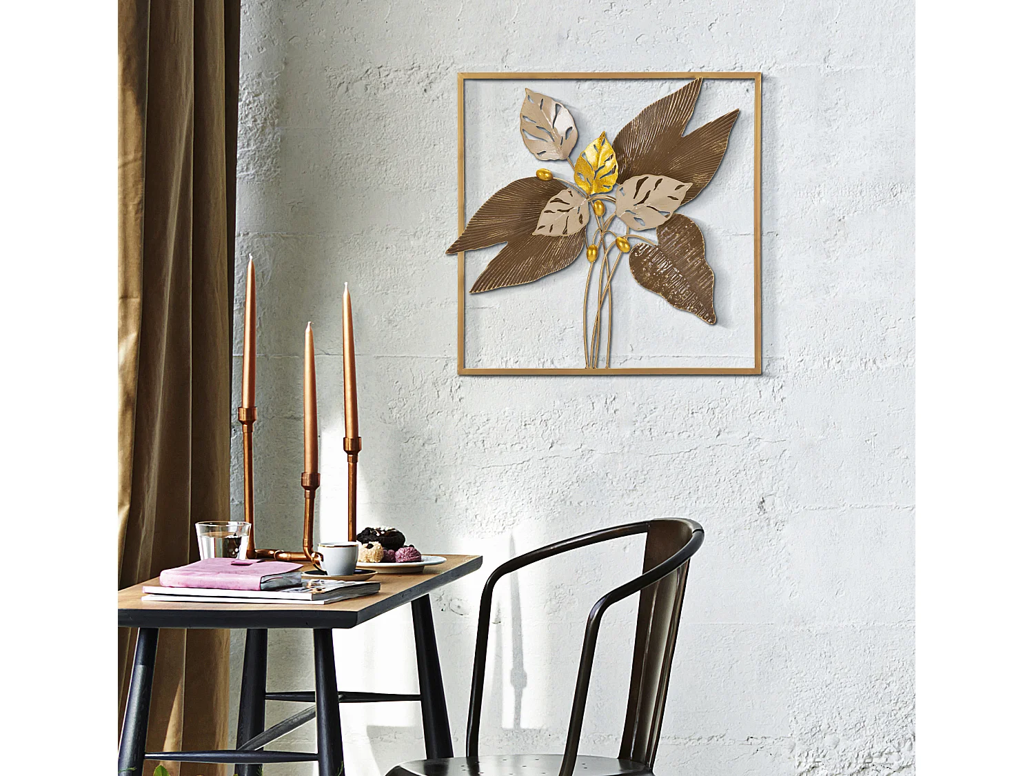 Décoration Murale Encadrée en Métal "Browy" 50cm Multicolore