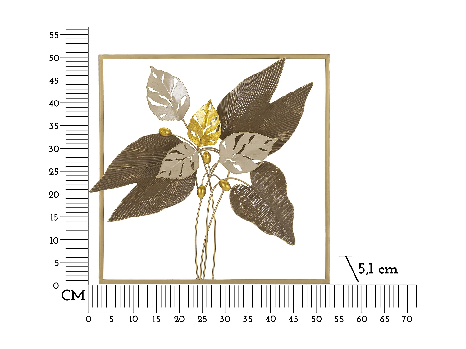 Décoration Murale Encadrée en Métal "Browy" 50cm Multicolore