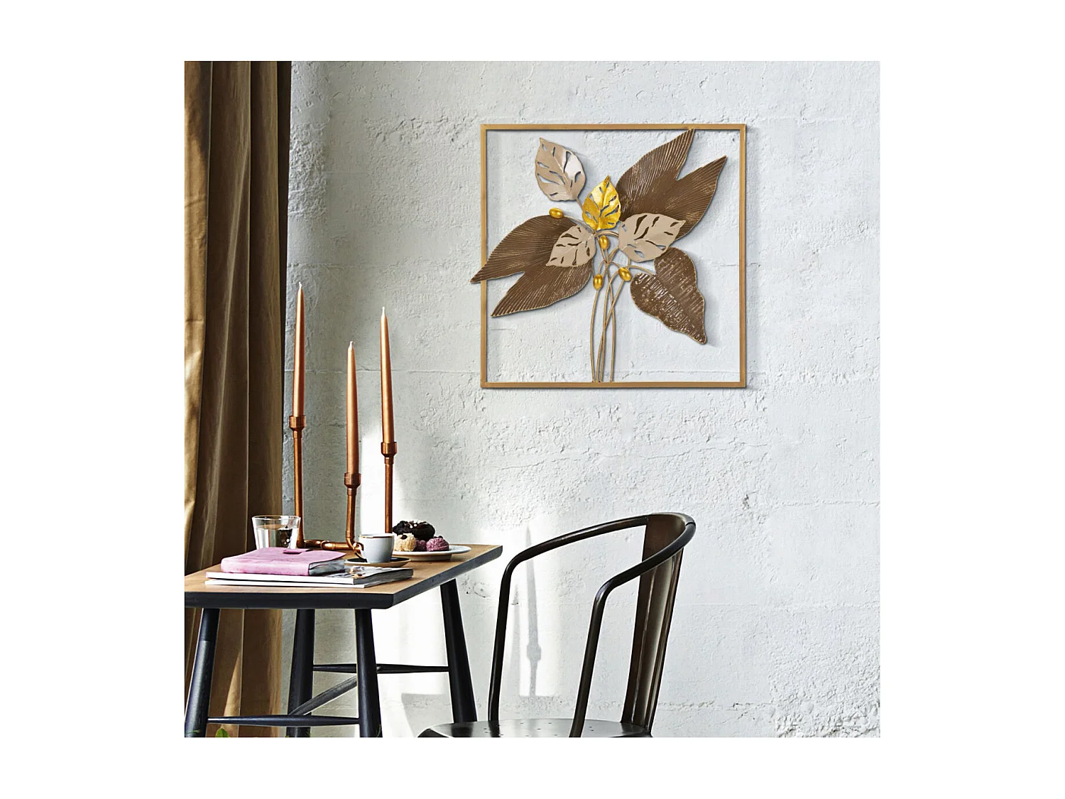 Décoration Murale Encadrée en Métal "Browy" 50cm Multicolore