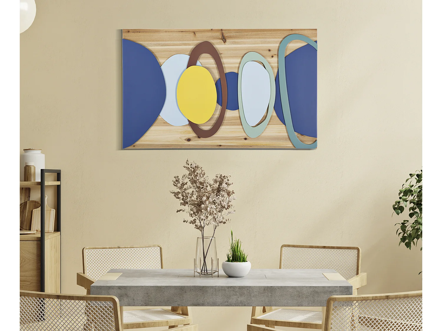 Décoration Murale en Bois "Color" 80cm Multicolore