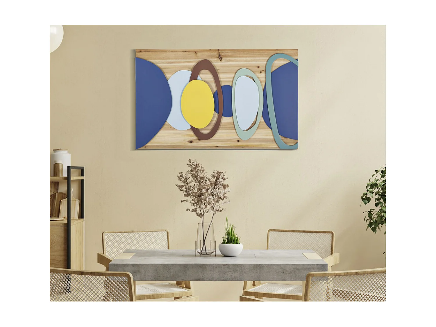 Décoration Murale en Bois "Color" 80cm Multicolore