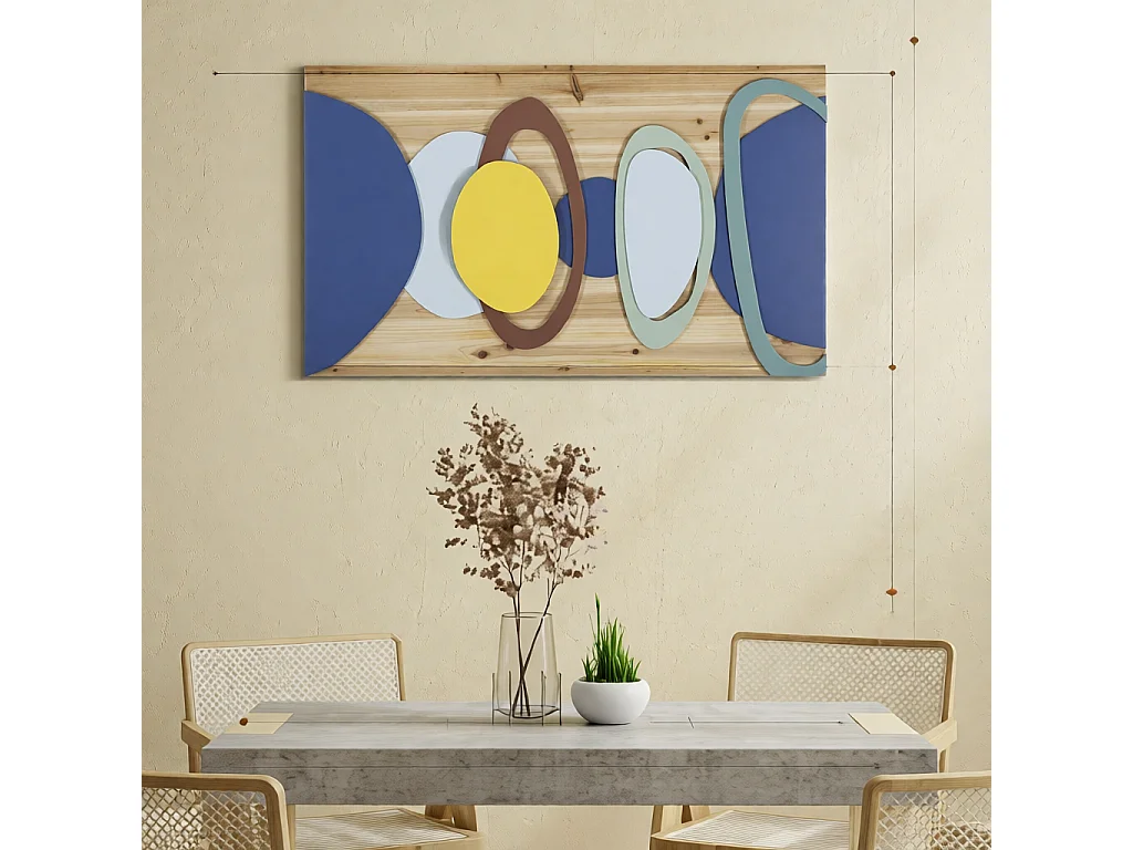 Dekoracja ścienna Color, kolor wielokolorowy, żelazo, 80 x 2,5 x 50 cm, Mauro Ferretti