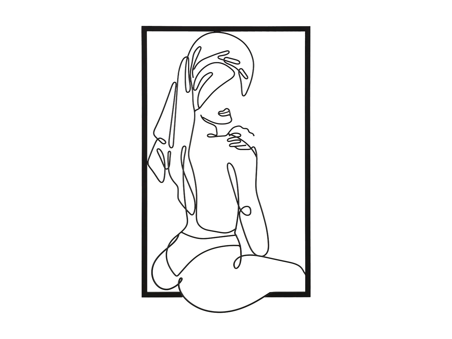 Décoration Murale Encadrée en Métal "Muro Towel" 70cm Noir