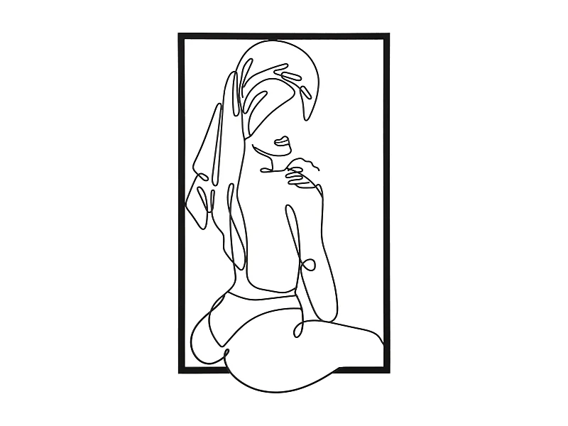 Décoration Murale Encadrée en Métal "Muro Towel" 70cm Noir