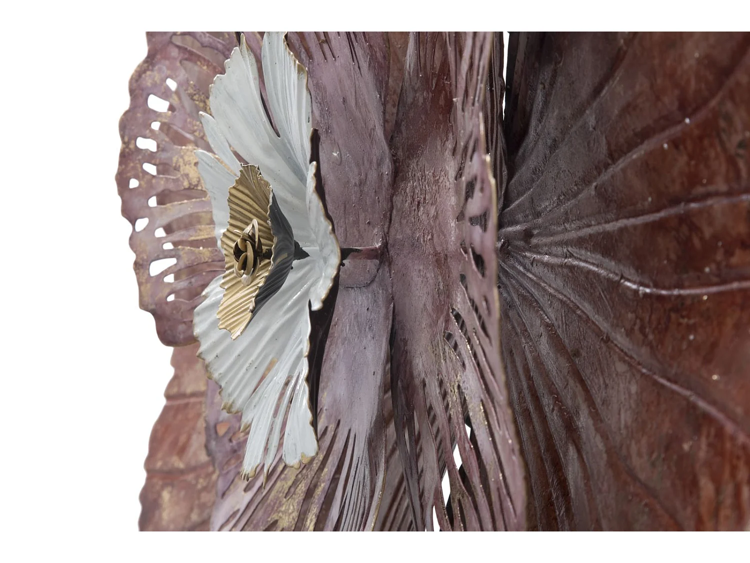 Pannello decorativo fiore 3D in metallo multicolore 73,5x11x72