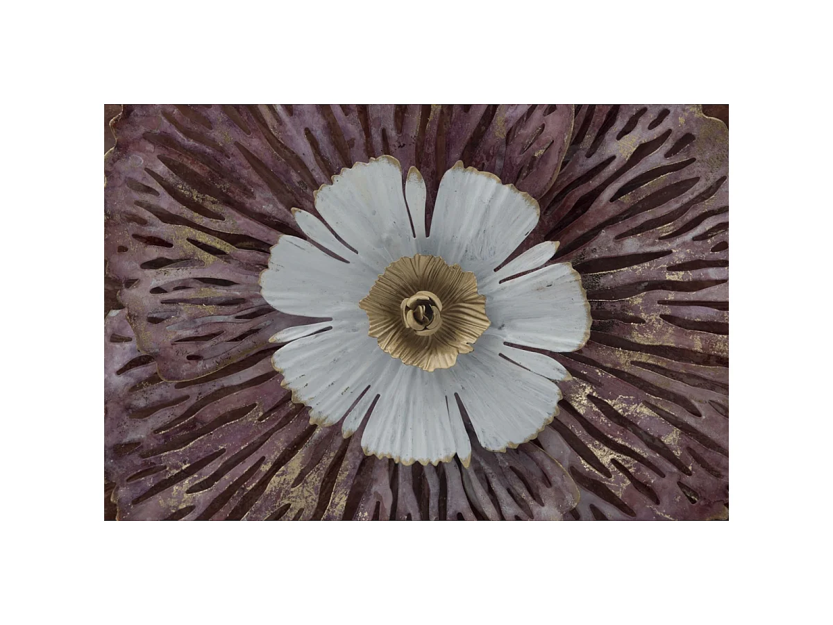 3D-Dekopaneel Blume aus Metall mehrfarbig 73,5x11x72 cm