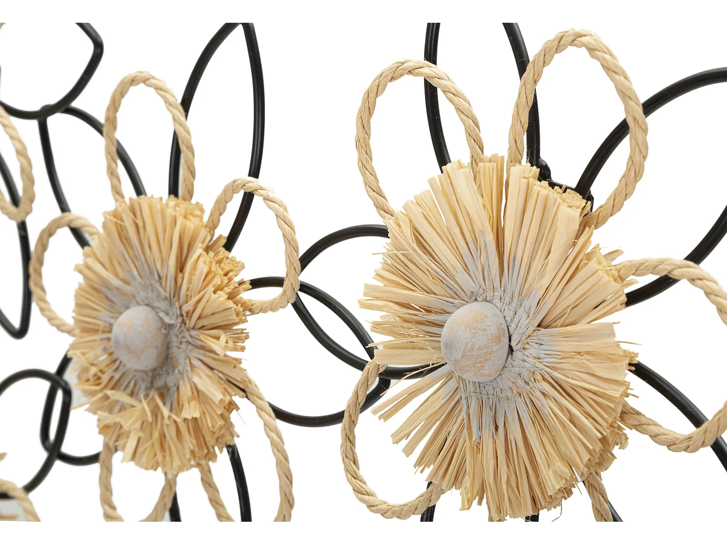 Décoration Murale en Métal "Flow" 60cm Noir & Naturel