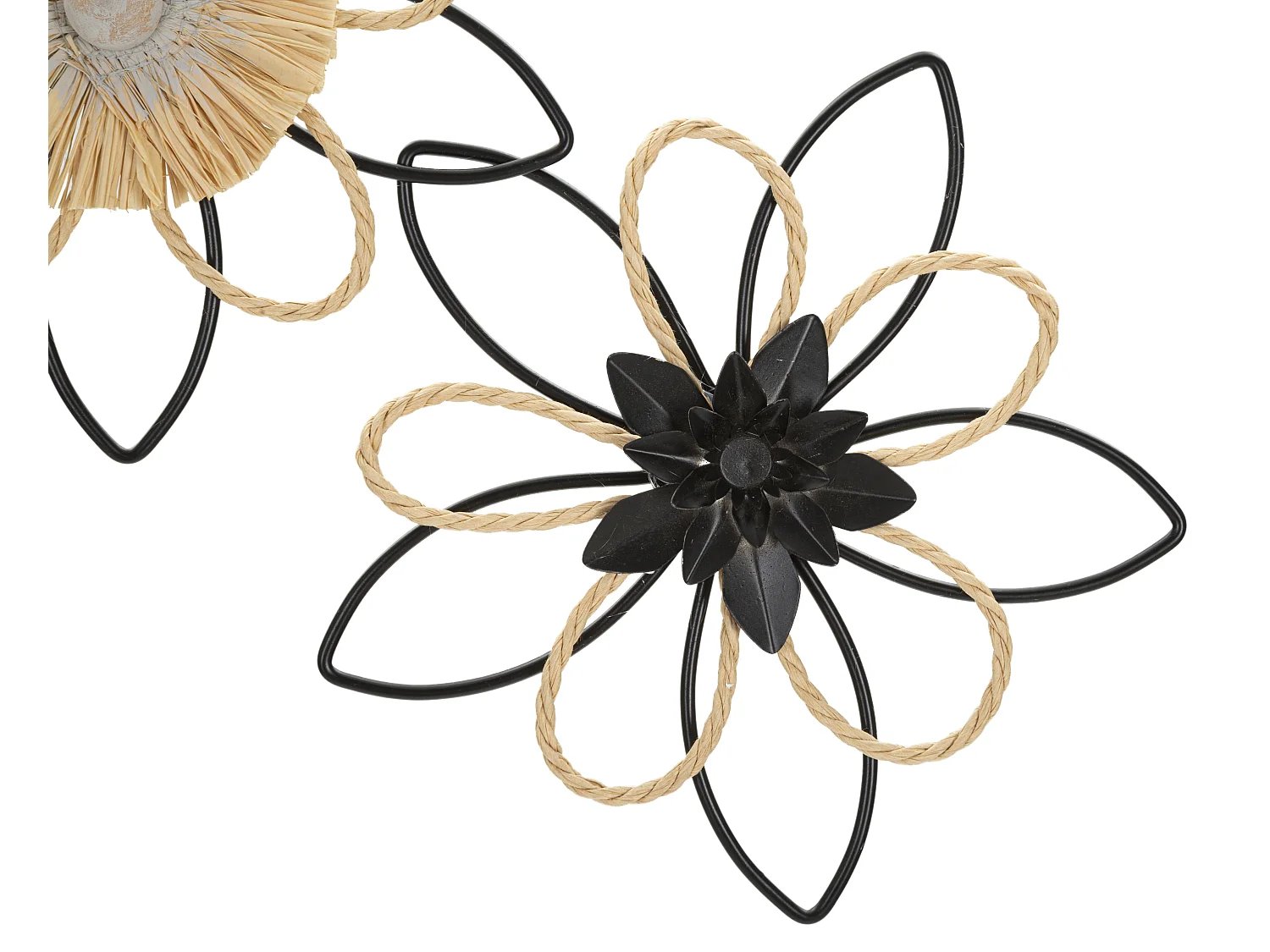 Décoration Murale en Métal "Flow" 60cm Noir & Naturel