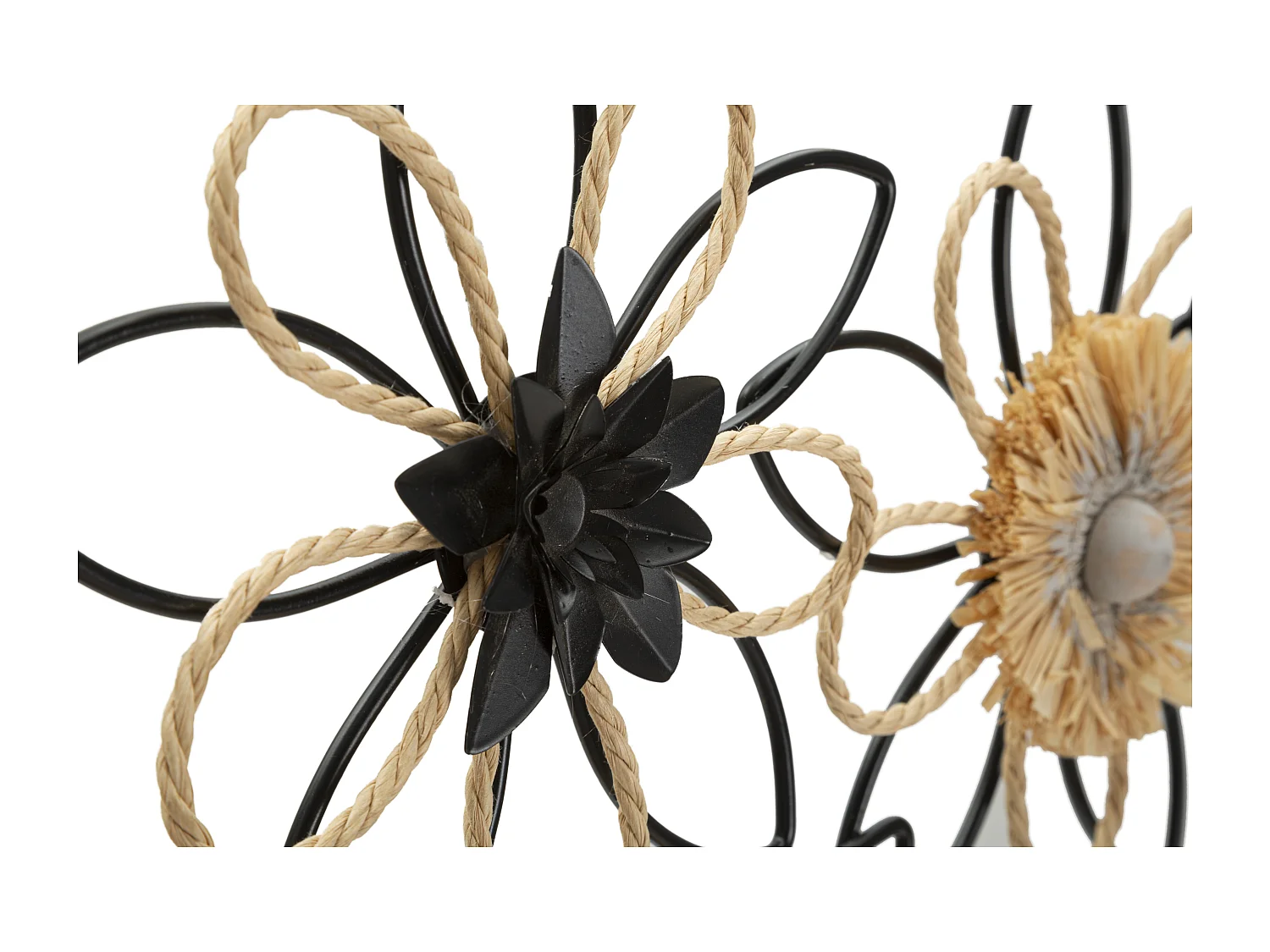 Décoration Murale en Métal "Flow" 60cm Noir & Naturel