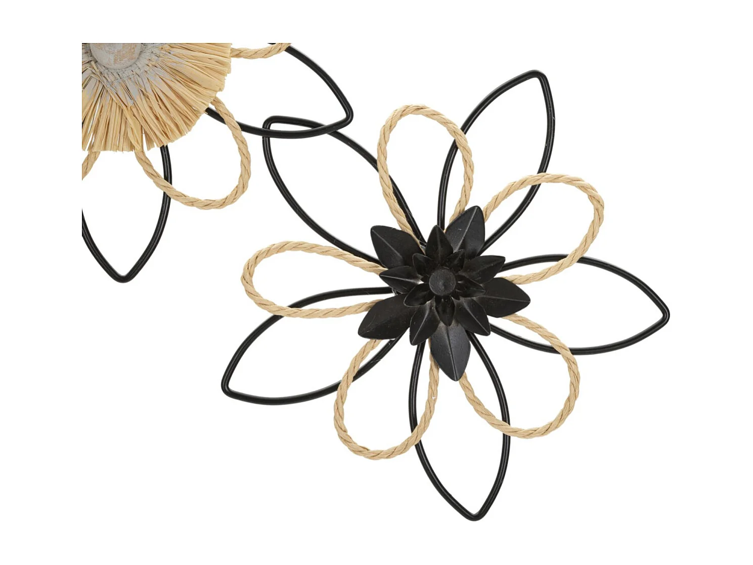 Décoration Murale en Métal "Flow" 60cm Noir & Naturel