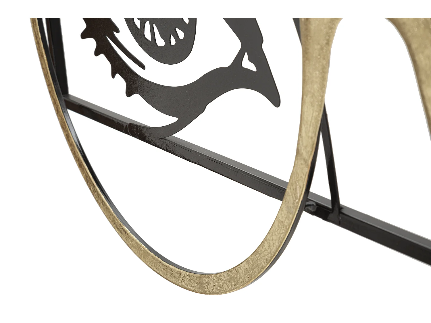 Pannello decorativo 3D sguardo in metallo nero e oro cm 89,5X3,8X41,3