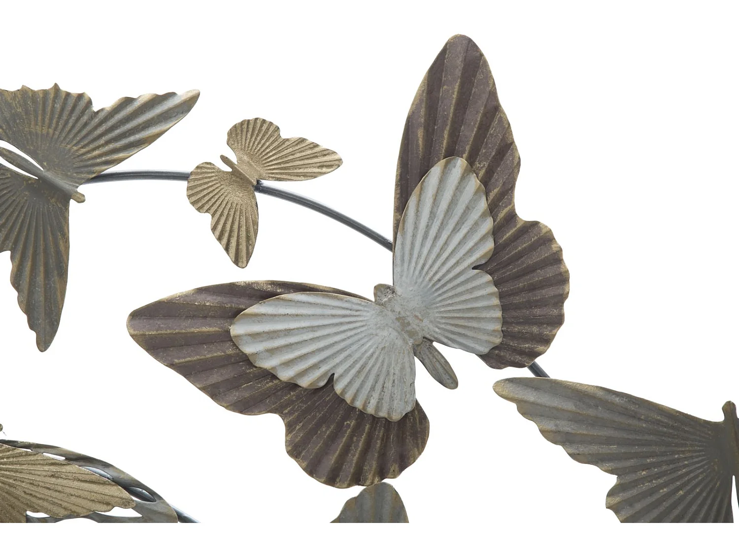 Pannello decorativo 3D in metallo multicolore con farfalle cm 118x3x52