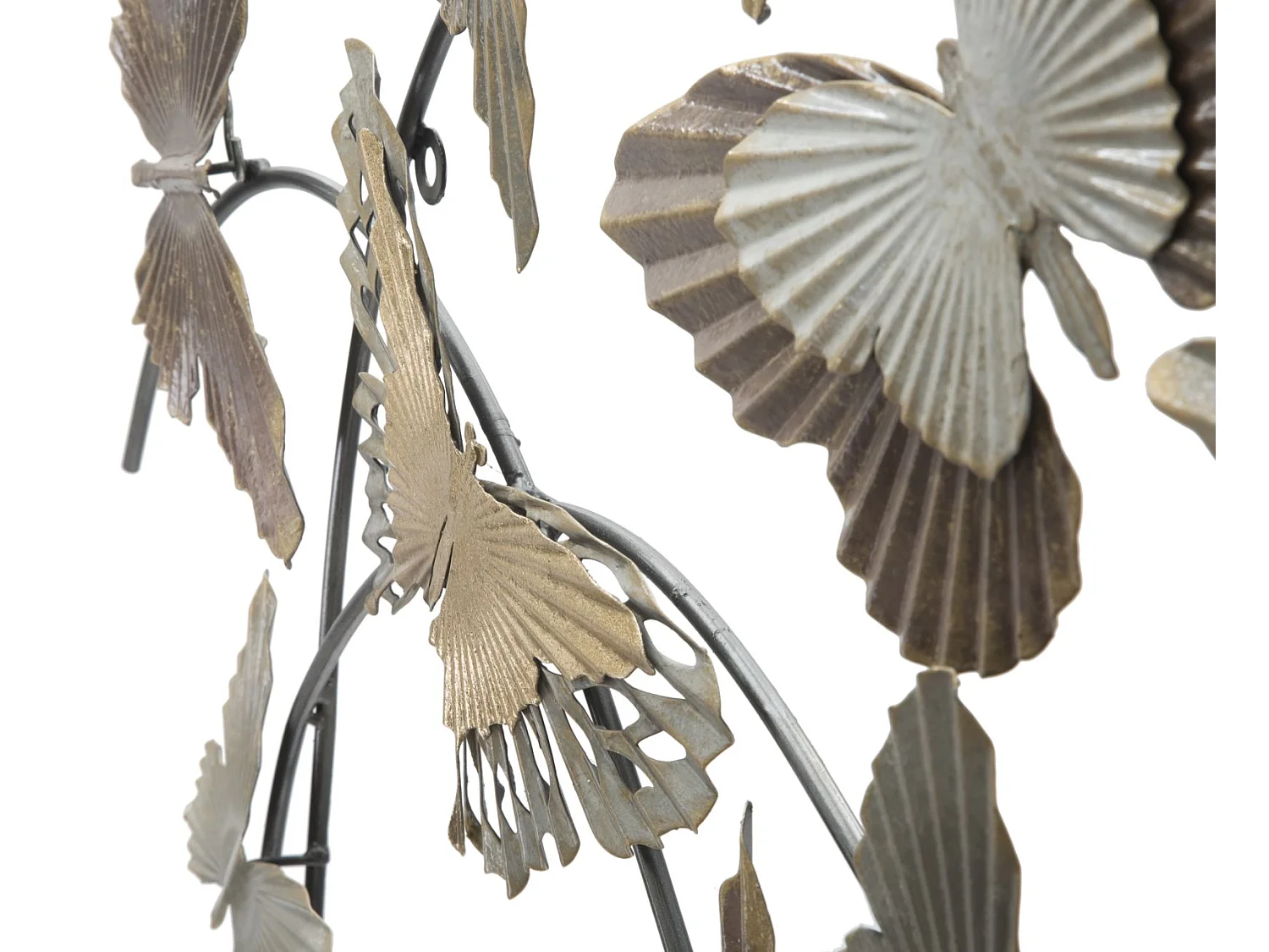 Pannello decorativo 3D in metallo multicolore con farfalle cm 118x3x52