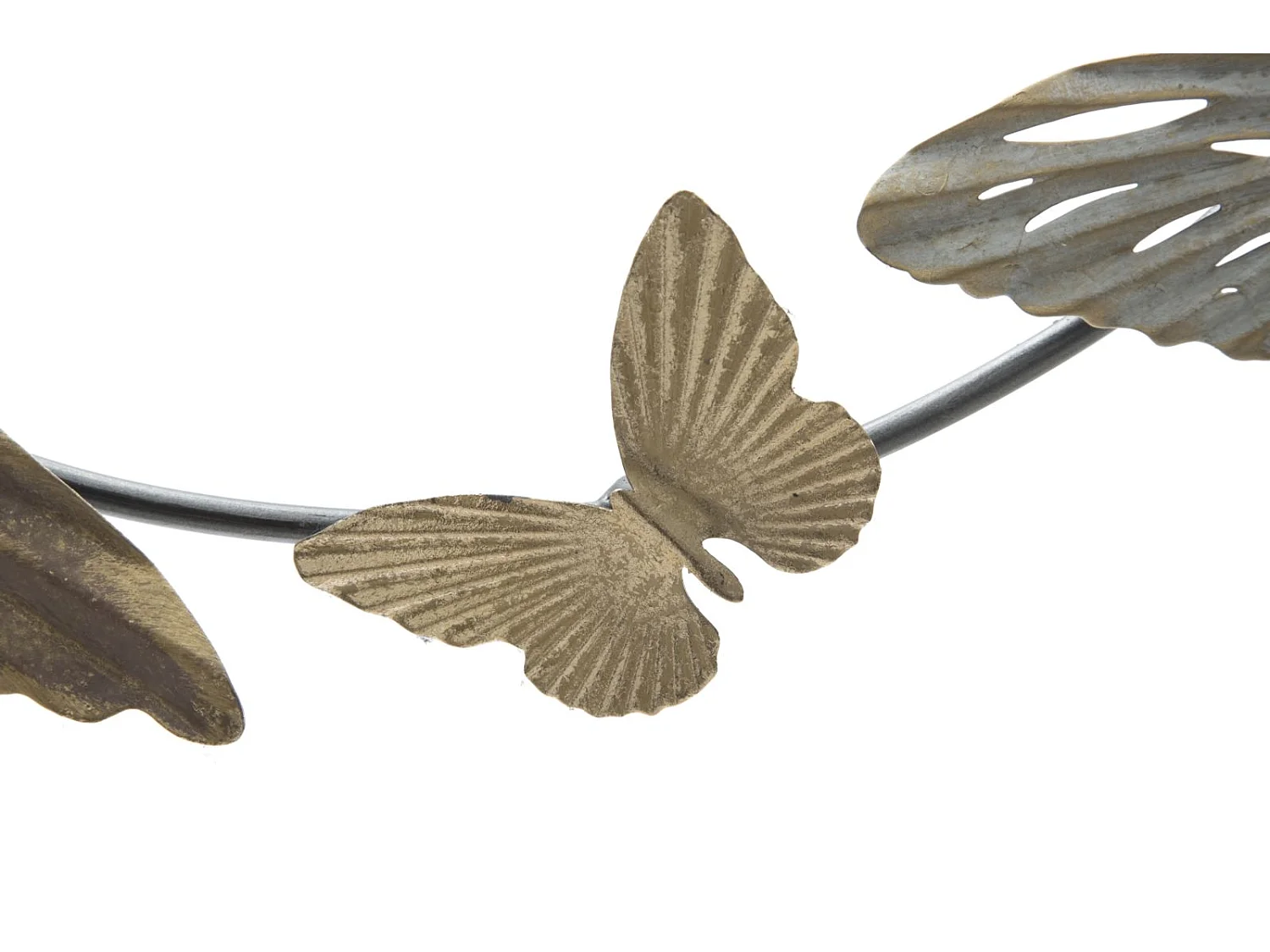 Pannello decorativo 3D in metallo multicolore con farfalle cm 118x3x52