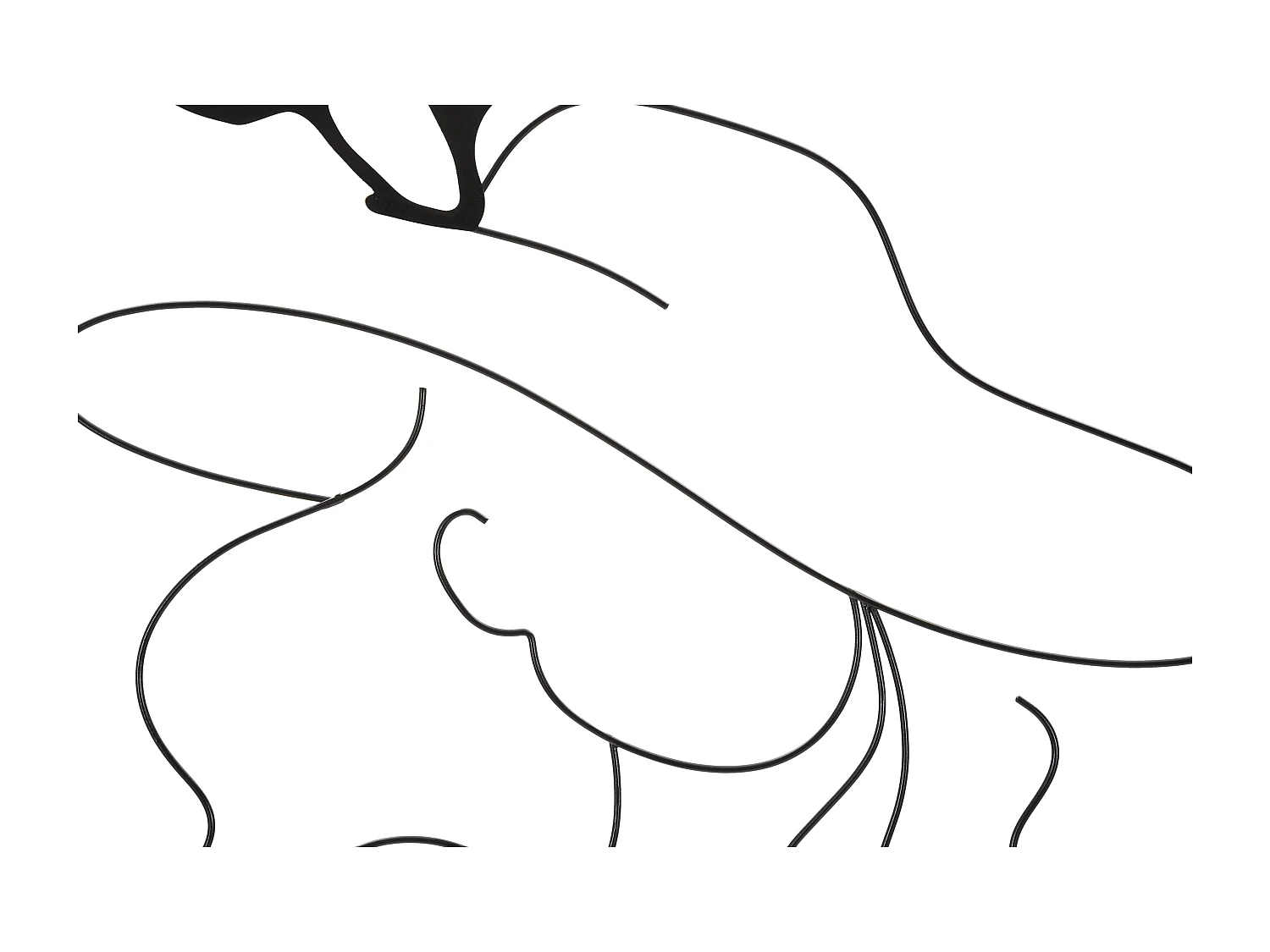 Décoration Murale Encadrée en Métal "Elegant" 80cm Noir