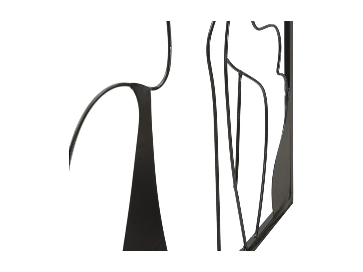 Décoration Murale Encadrée en Métal "Elegant" 80cm Noir