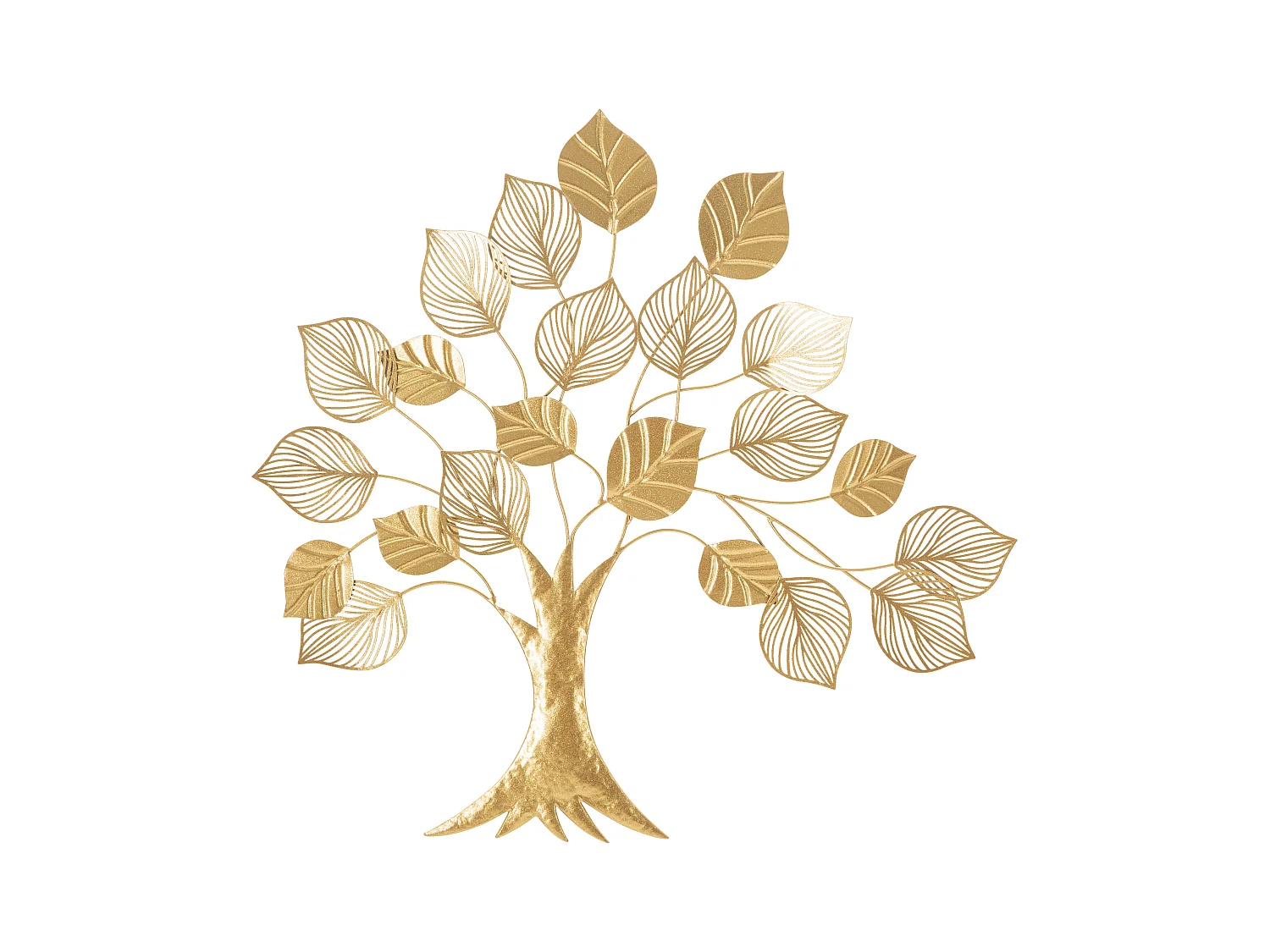 Panneau décoratif arbre 3D en métal doré 81x2,5x78 cm