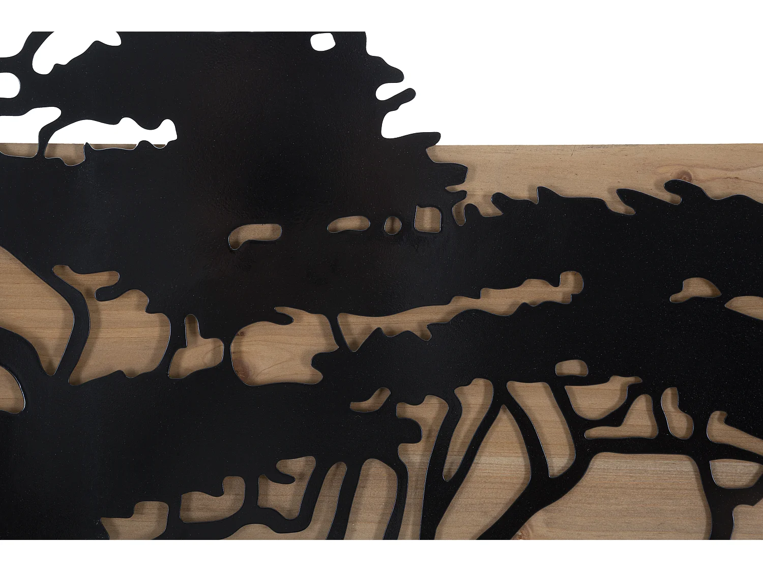 Set di 3 pannelli decorativi 3D in metallo e legno nero cm 204x2x80