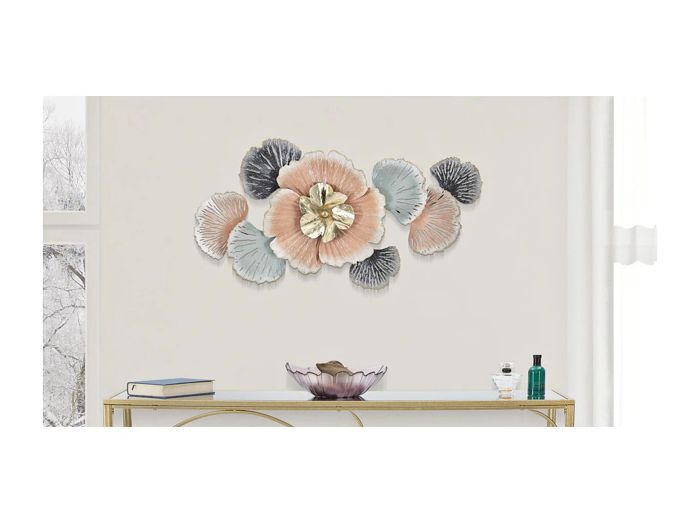 Décoration Murale en Métal "Soty" 93cm Multicolore