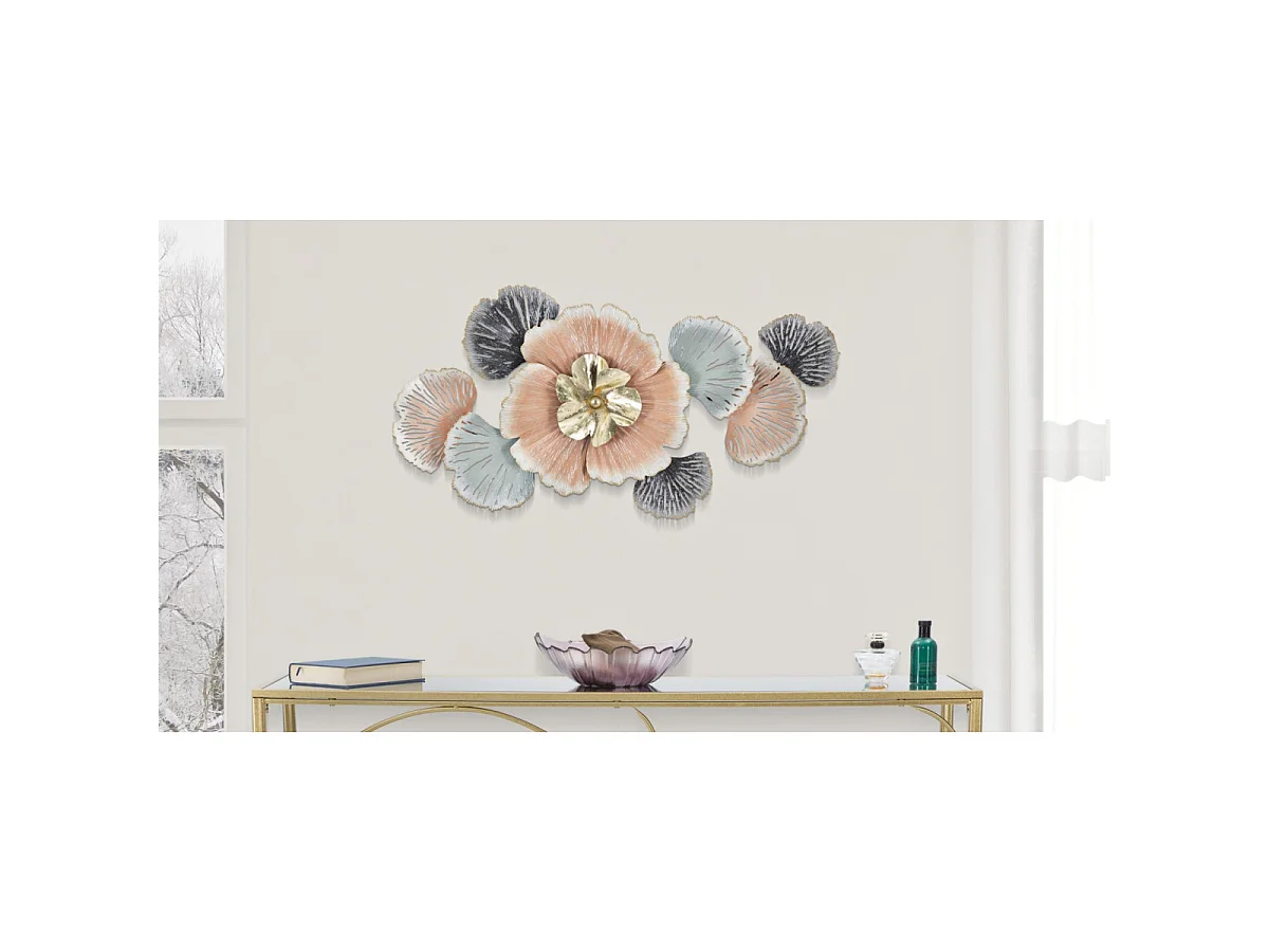 3D-Deko-Wandpaneel mit Blumen und Blättern 93x7,5x53cm Softy