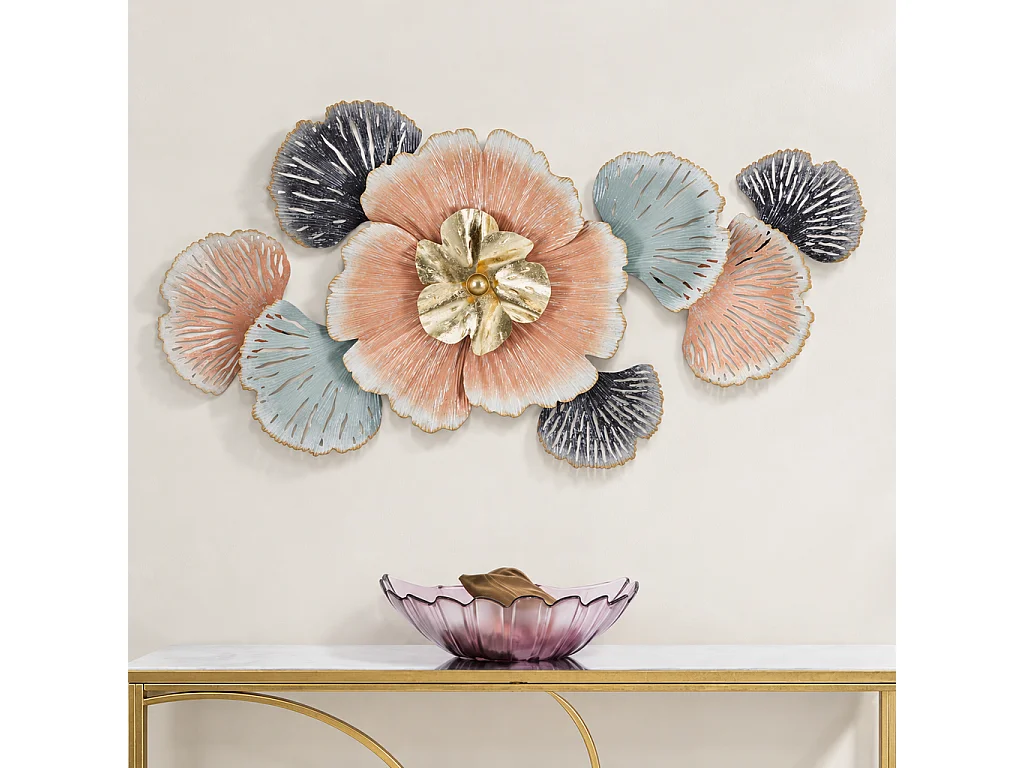 3D-Deko-Wandpaneel mit Blumen und Blättern 93x7,5x53cm Softy